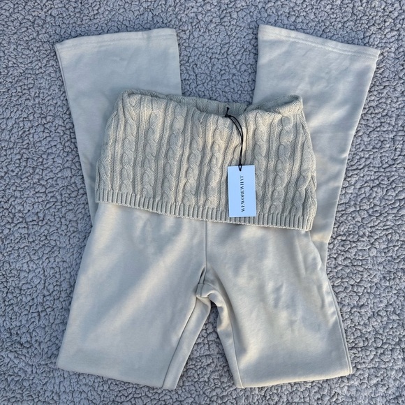 NWT We wore what cable Knit rollover pants - Picture 5 of 8